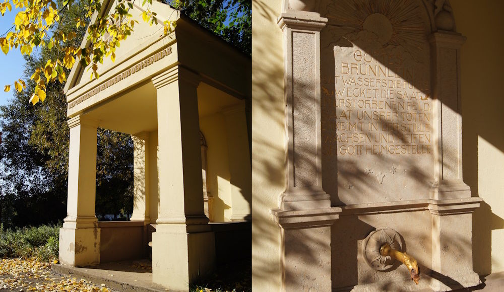 Restauriertes Seminarbrünnlein neben dem Elsterschloss